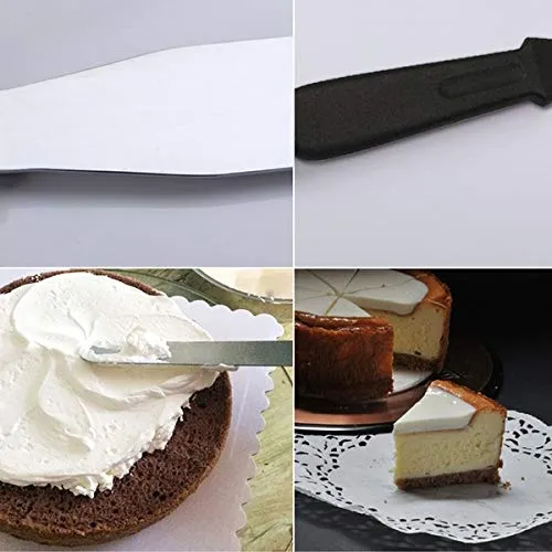 0807 Stainless Steel Palette Knife Offset Spatula for Spreading and Smoothing Icing Frosting of Cake