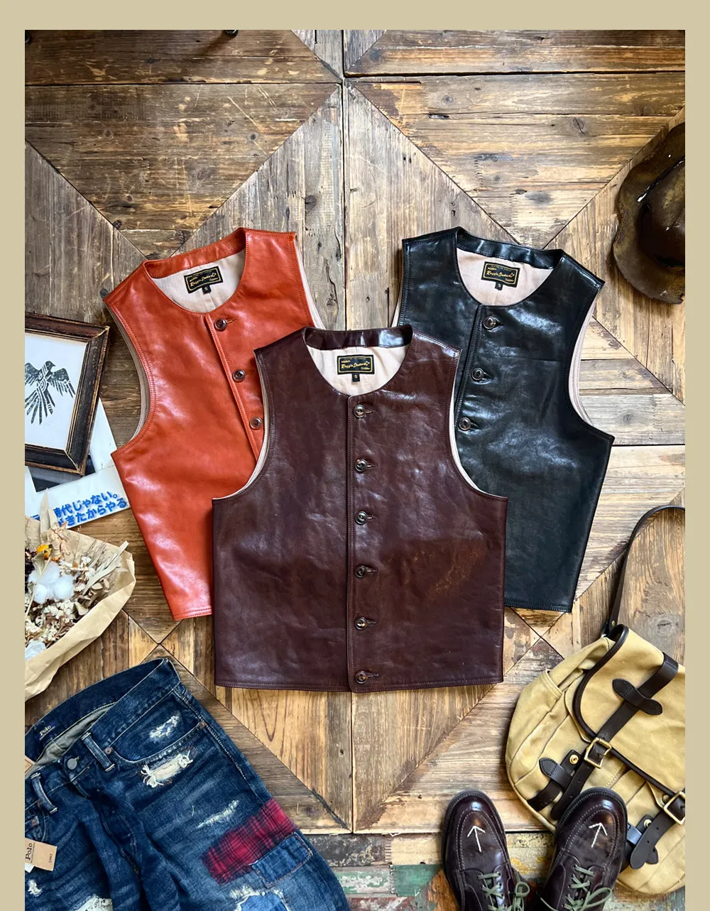 1910s Crew Neck Leather Vest