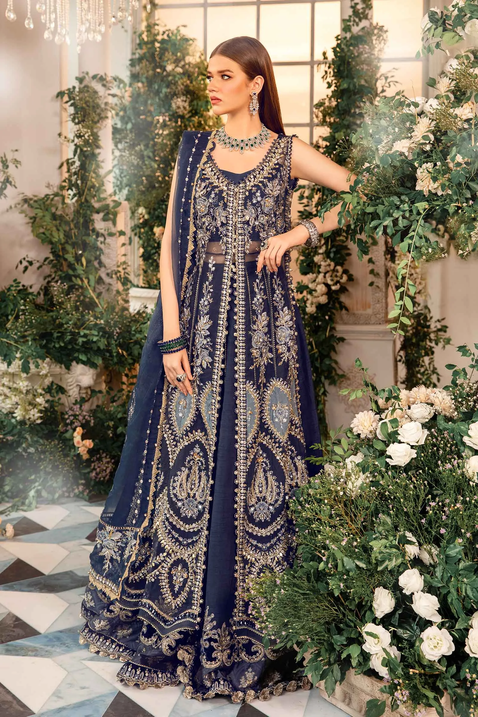 3 Piece Unstitched Embroidered Organza Suit | BD-2901