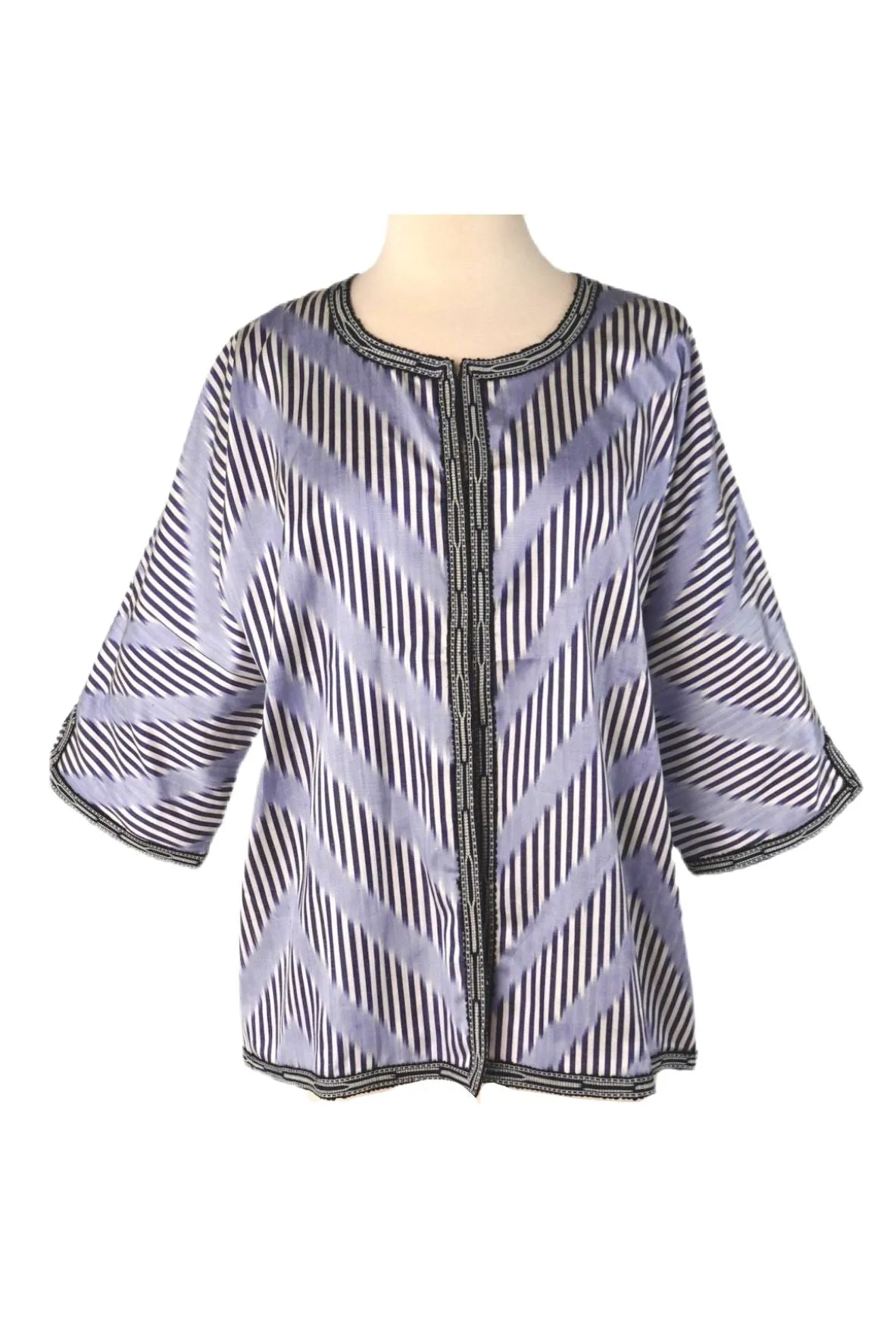 Adelaide Silk Ikat Jacket - Lavender Blue