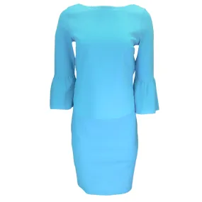 Akris Punto Turquoise Stretch Knit Top and Skirt Two-Piece Set