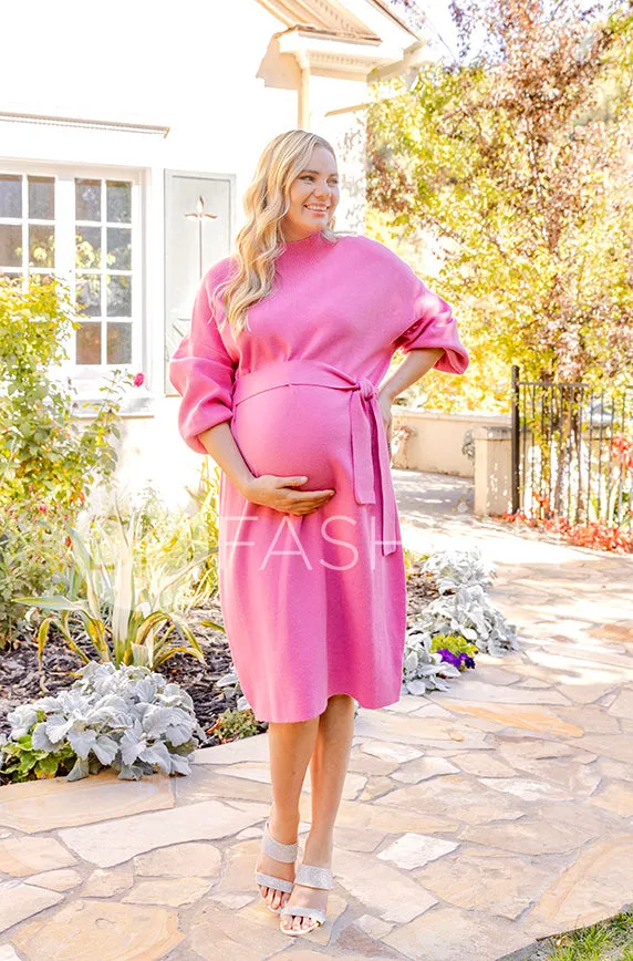 Alesha Barbie Pink Sweater Dress - DM Exclusive - Maternity Friendly - Restocked