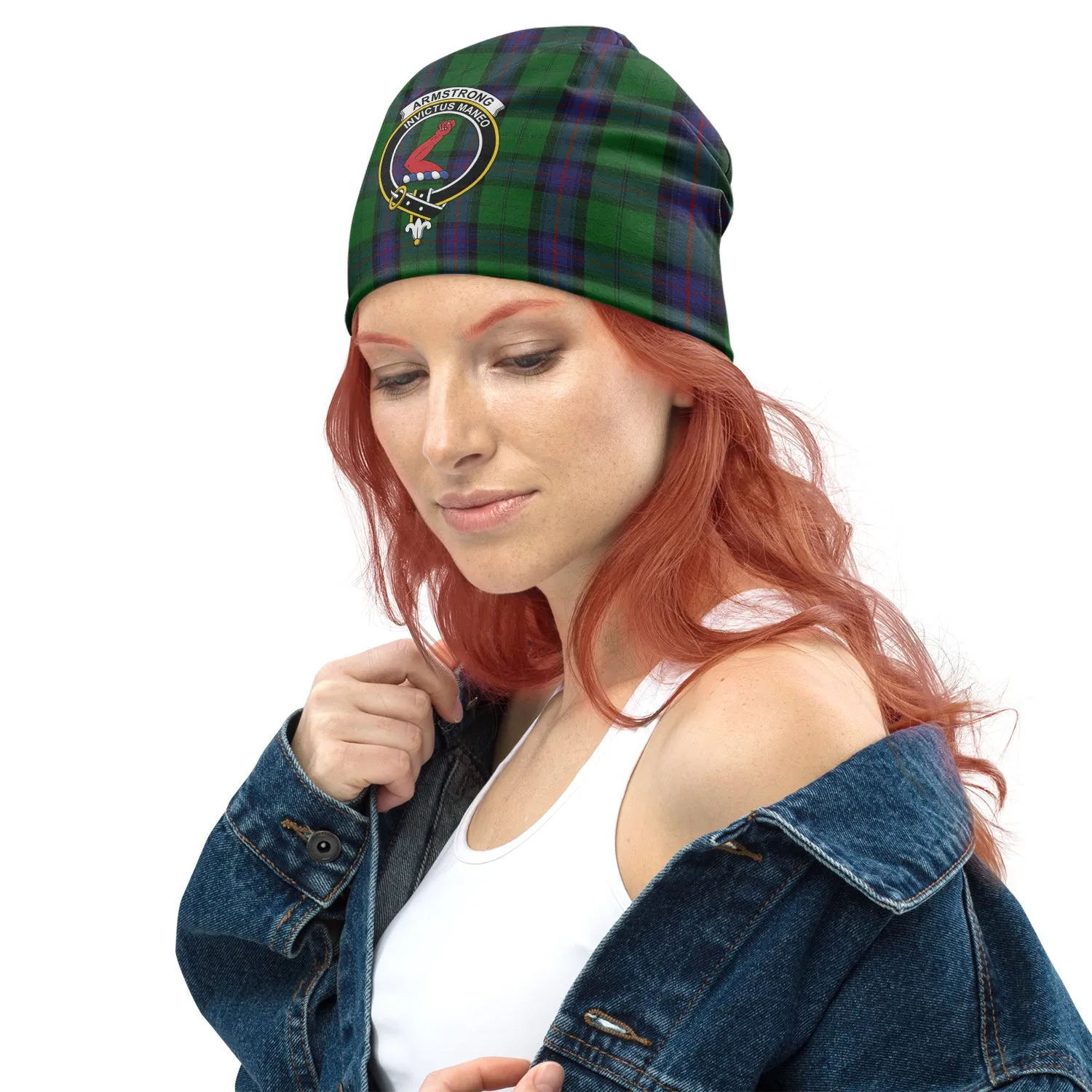 Armstrong Tartan Beanies Hat with Family Crest