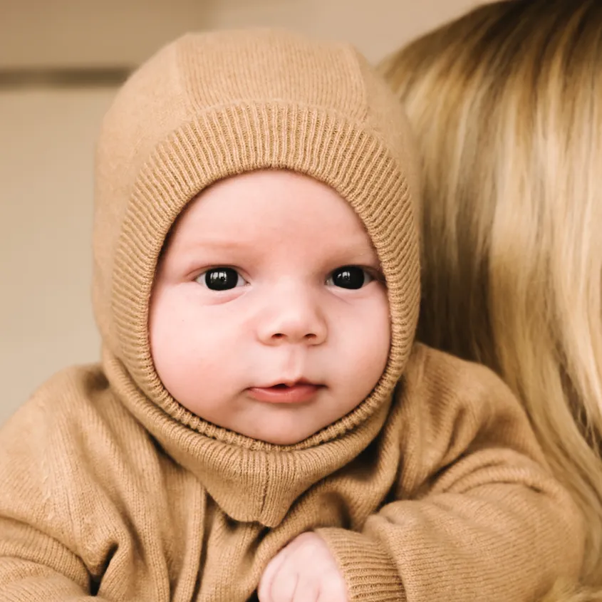 Baby Cashmere Balaclava - Caramel Brown