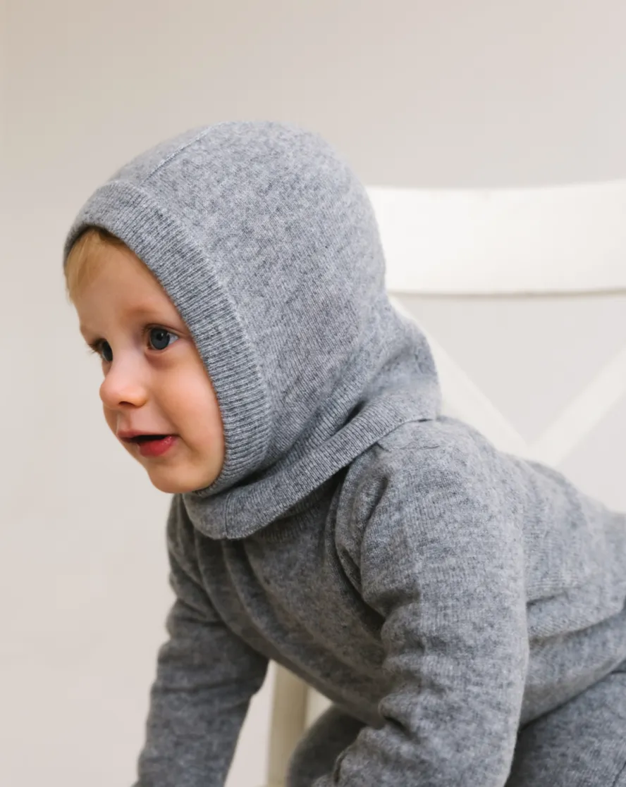 Baby Cashmere Balaclava - Heather Grey