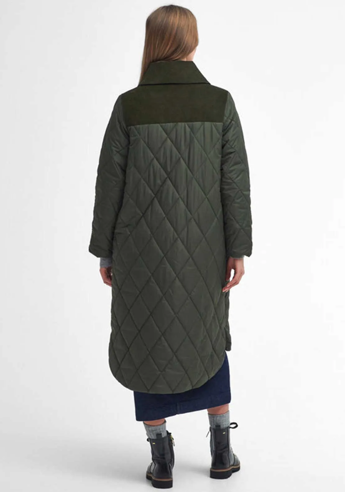 Barbour Malton Quilted Coat, Olive Green