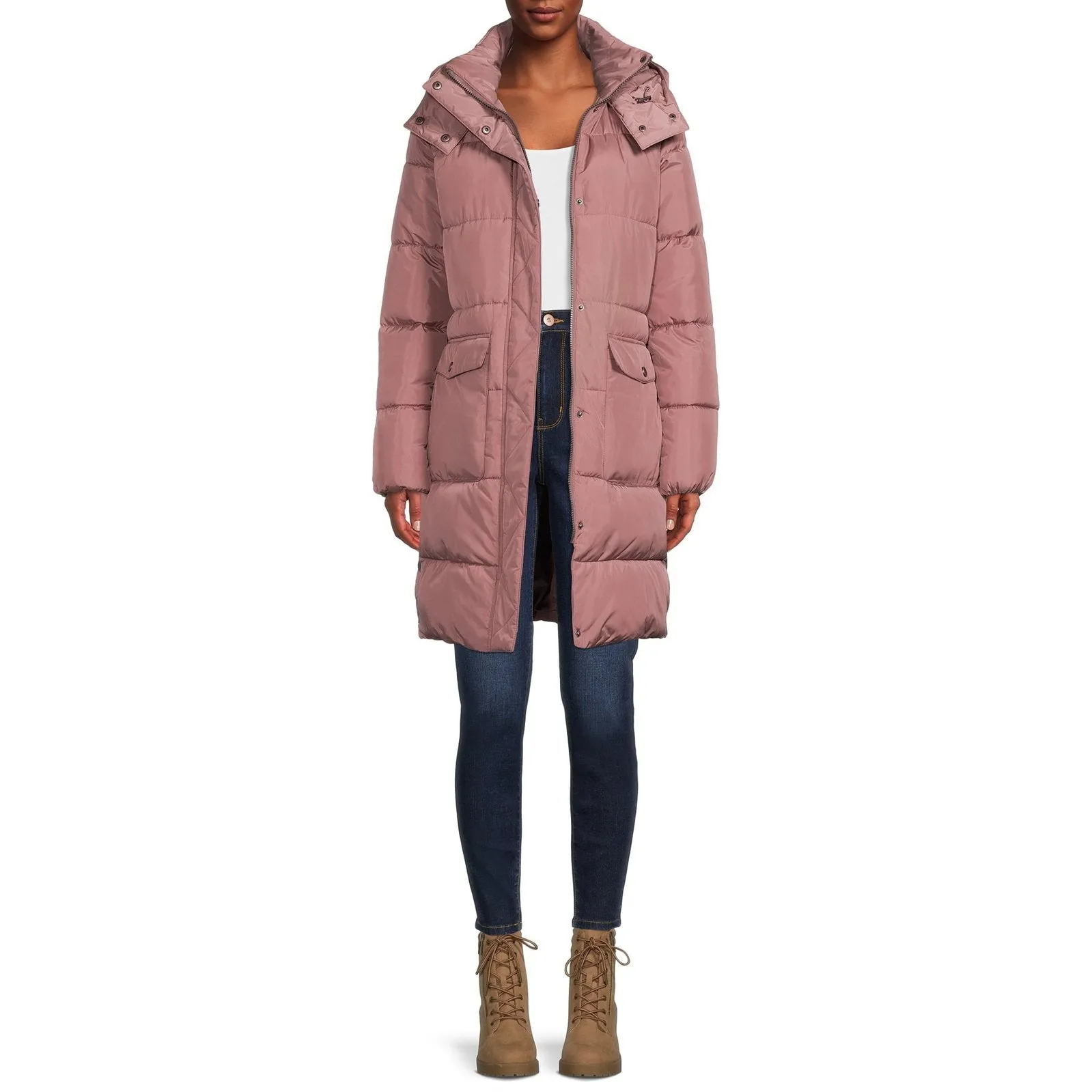 BCBG Paris Women's Long Puffer Coat with Hood