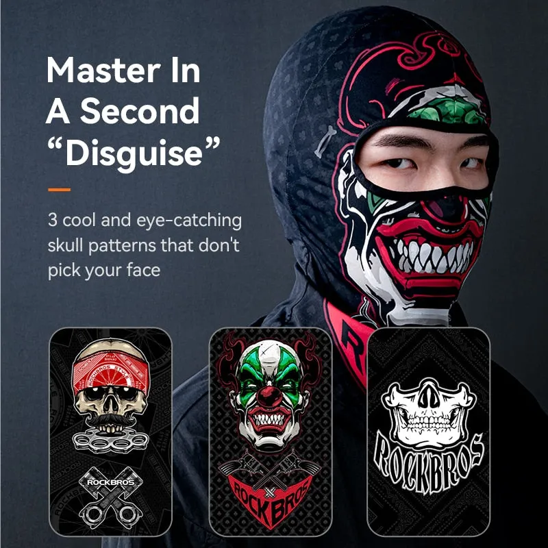 Bike Scarf Mask Skull Print Moto Full Face Mask Balaclava Helmet Liner Breathable Cool Mask Training HeadScarf