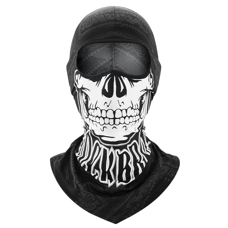 Bike Scarf Mask Skull Print Moto Full Face Mask Balaclava Helmet Liner Breathable Cool Mask Training HeadScarf