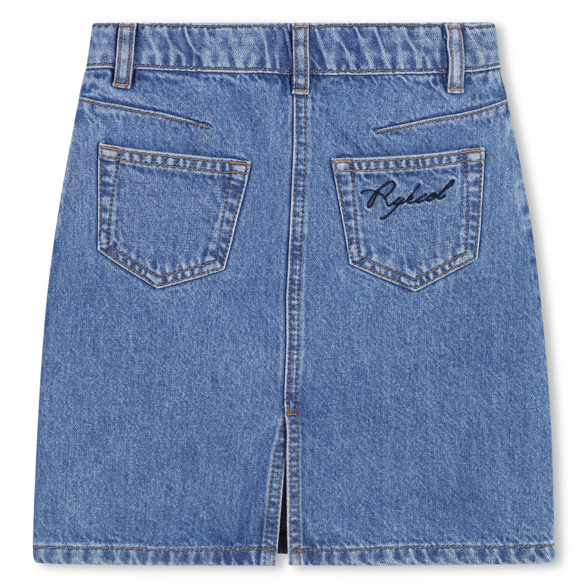 Blue Denim Stud Skirt