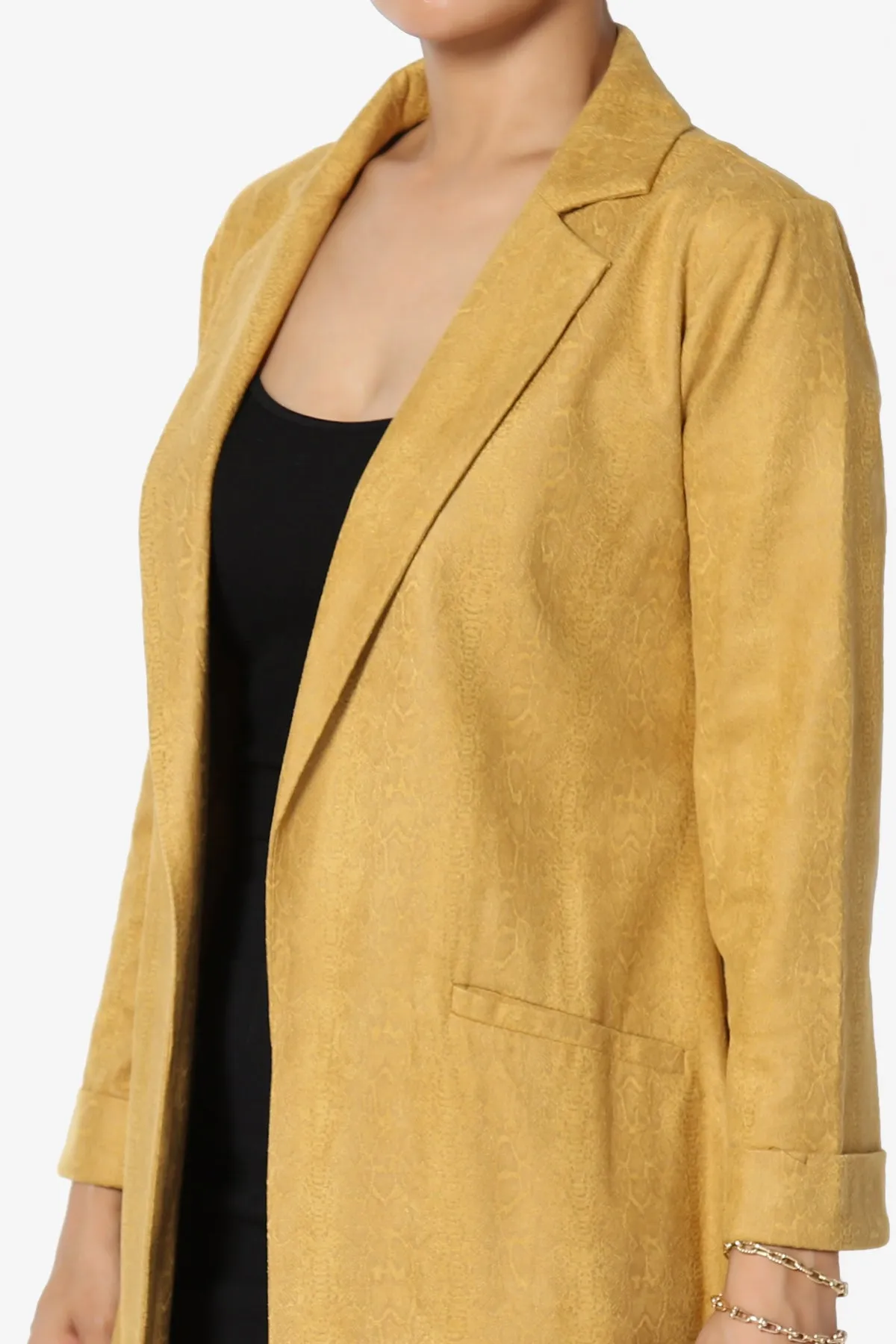 Boa Snake Suede Longline Blazer