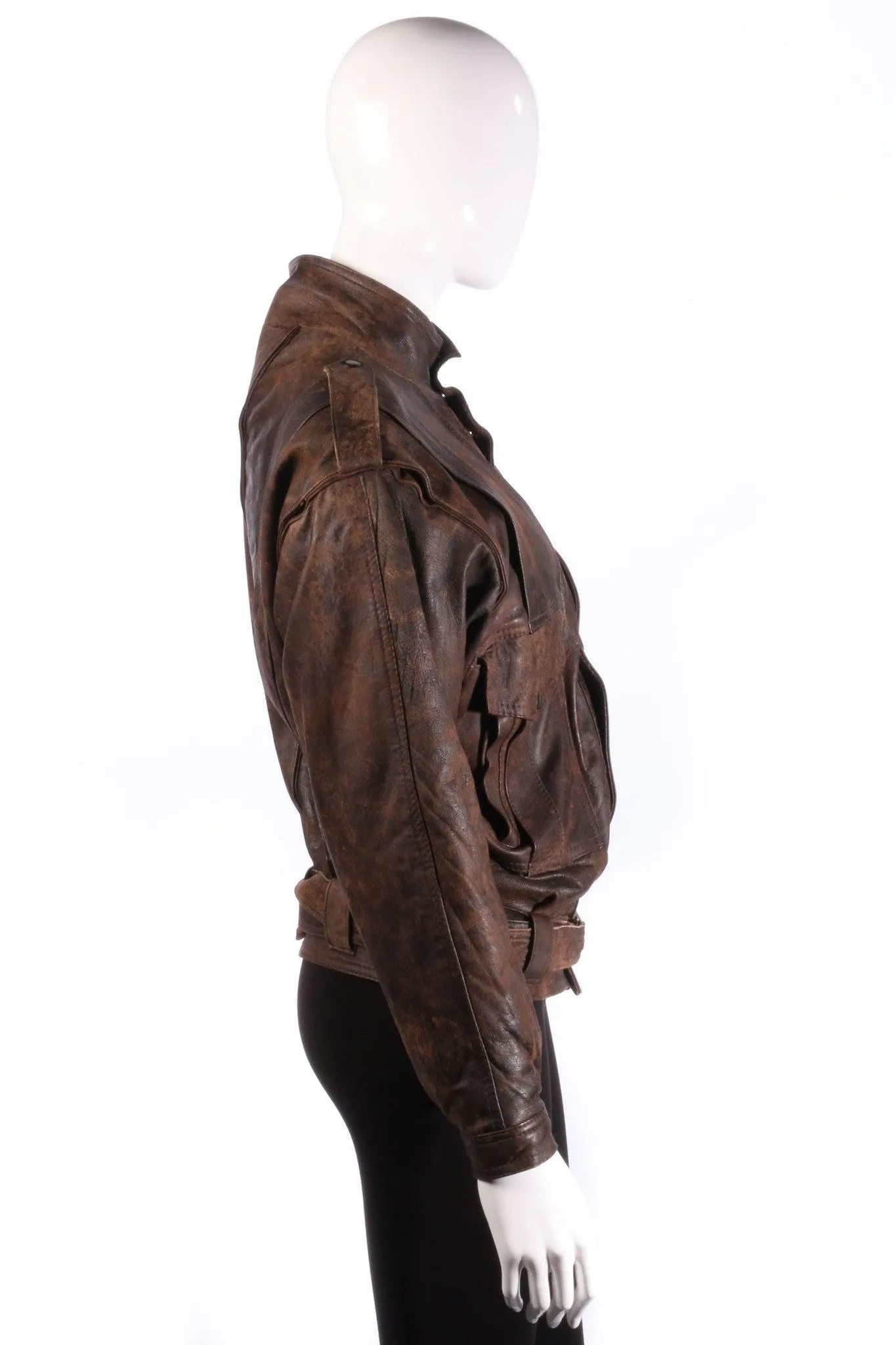 Brown leather flying jacket size M