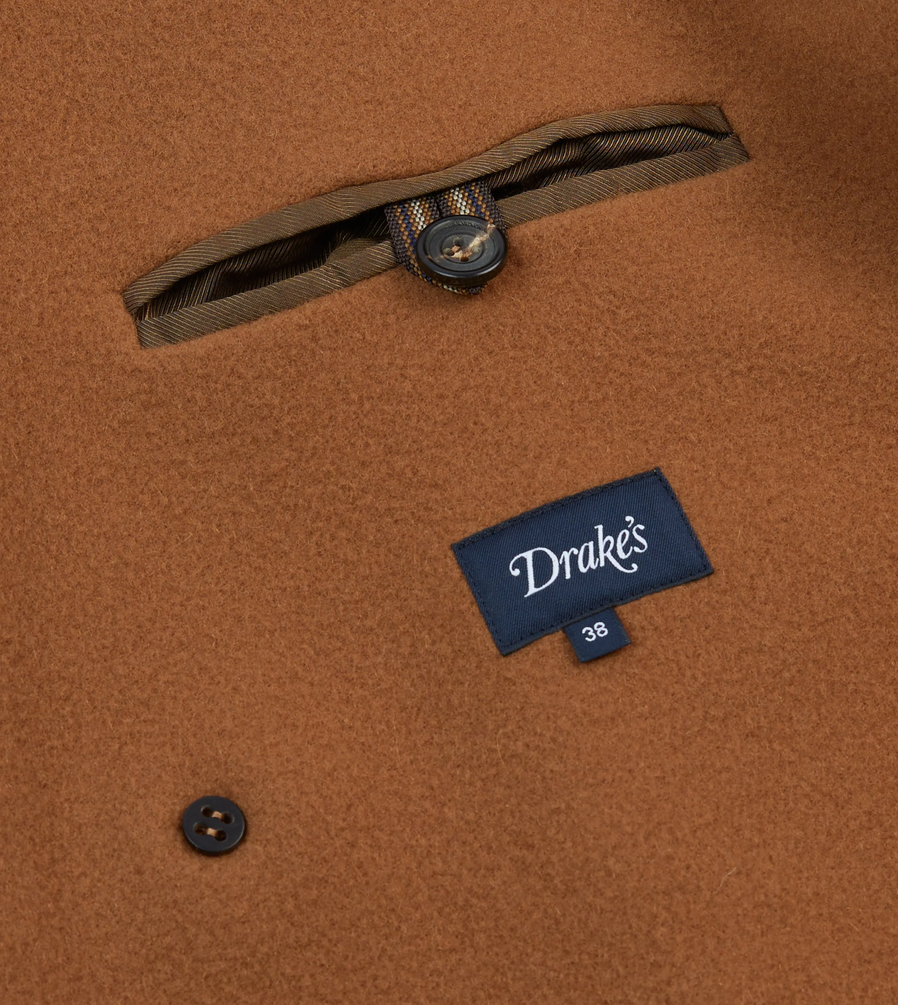 Camel Double-Breasted Cashmere-Wool Overcoat