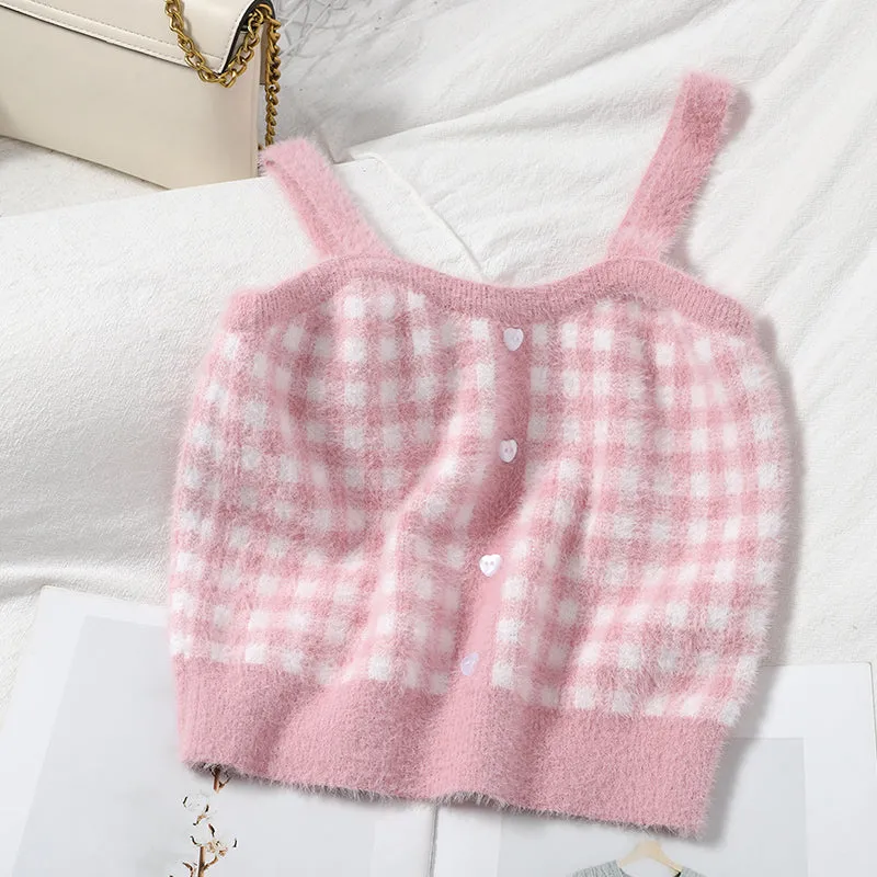 Candy Plush Crop Vest