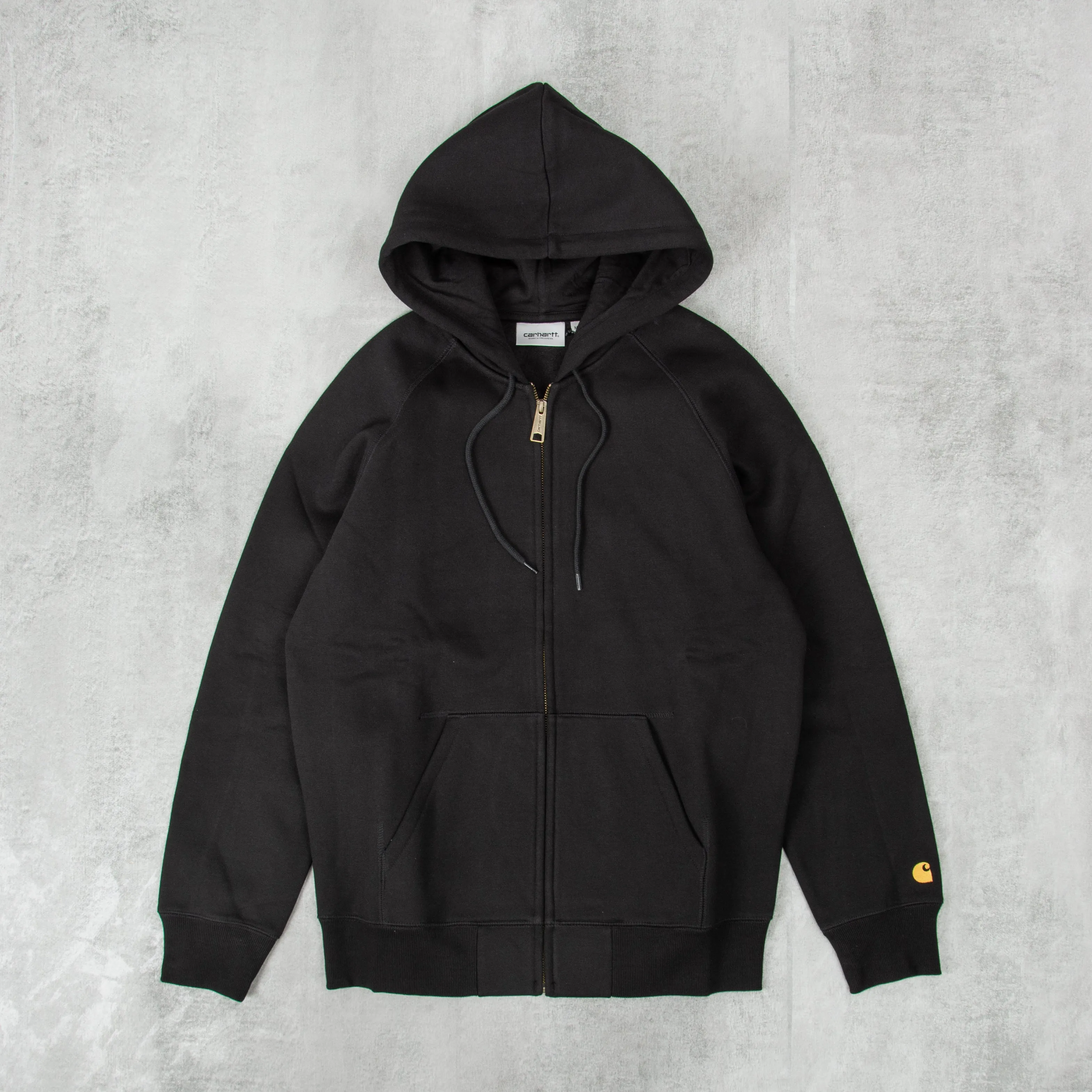 Carhartt WIP Chase Hooded Zip Jacket - Black / Gold