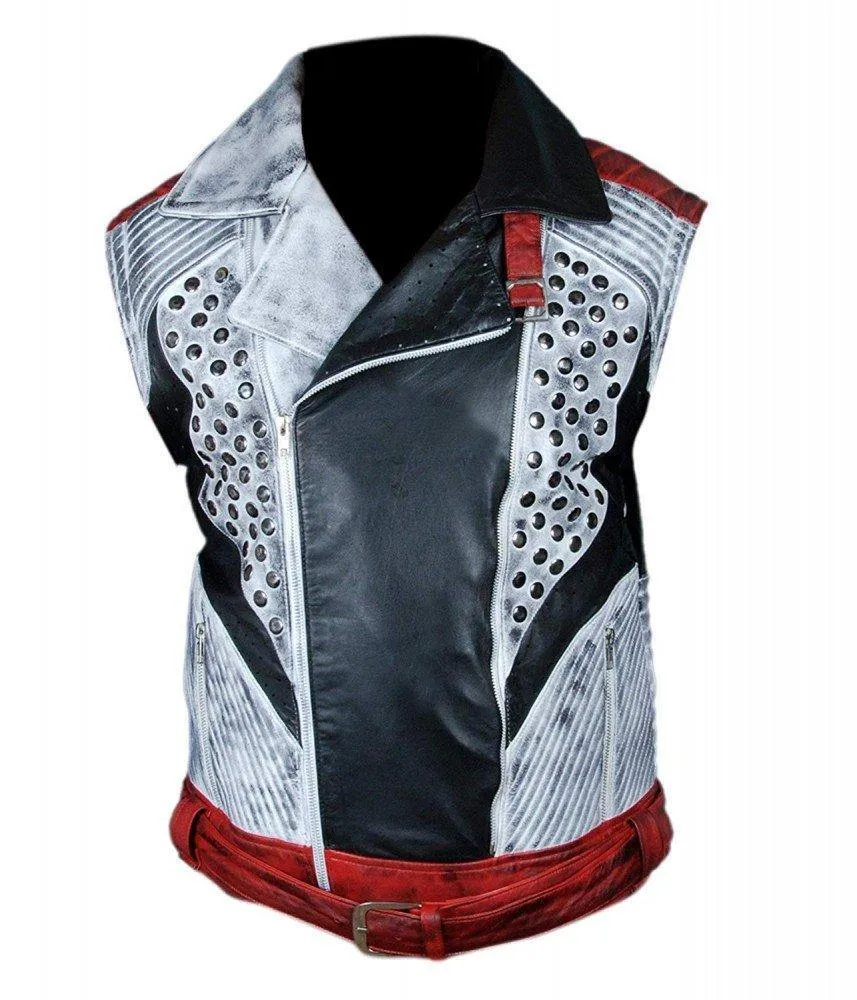 Carlos Descendants 2 Genuine Leather Jacket with Removable Sleeves