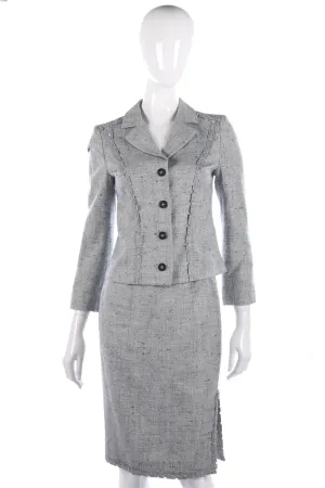 Carolina Herrera Designer Skirt Suit Silk and Linen Mix Size 4 (UK8/10)