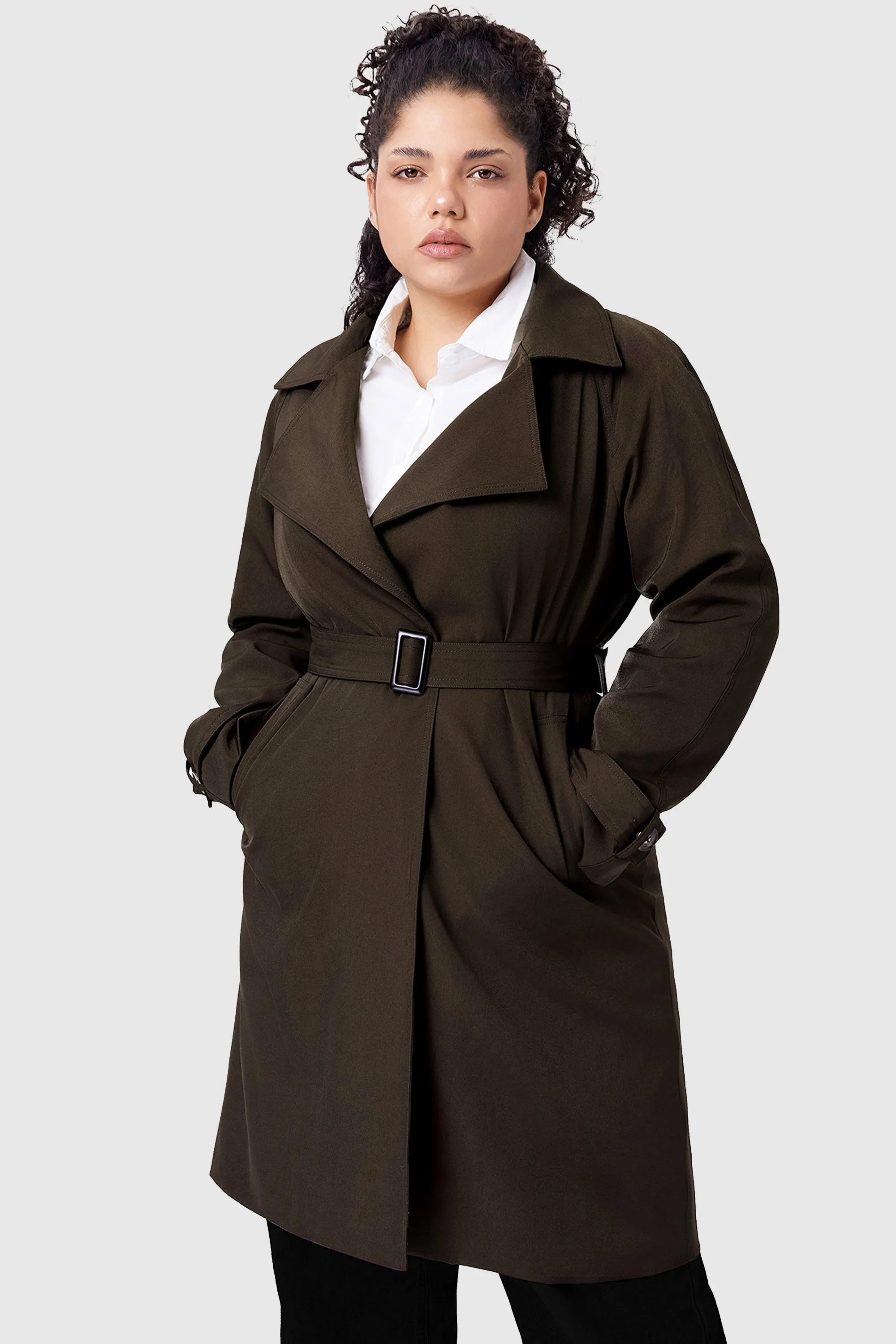 Casual Belted Lapel Trench