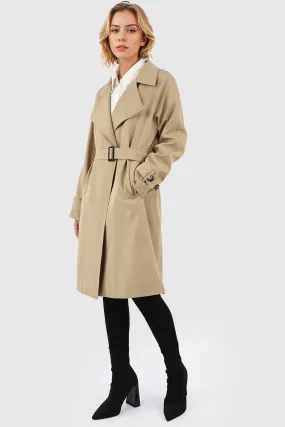 Casual Belted Lapel Trench