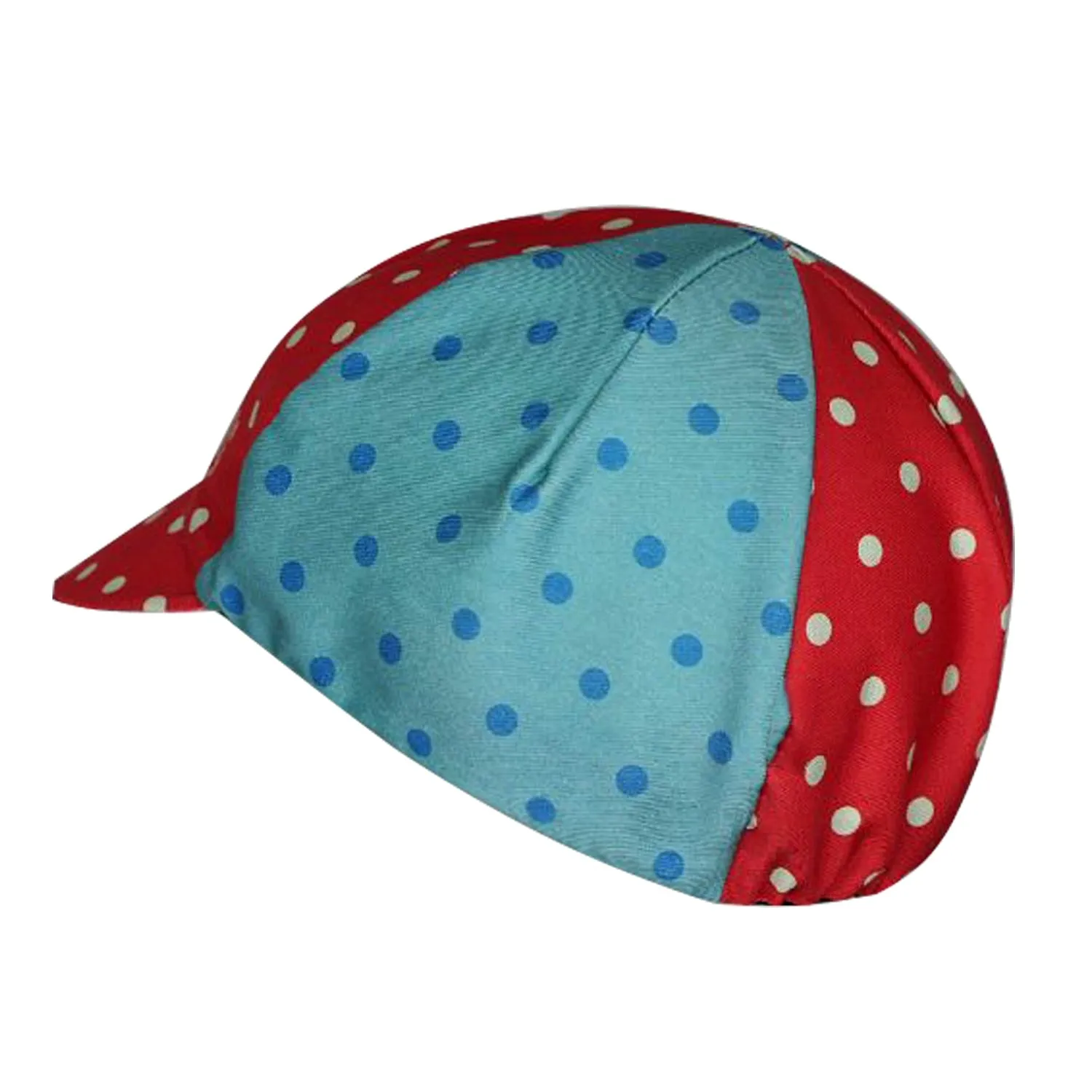 Classic Combination Of Red And Blue White Dot Polyester Cycling Caps Moisture Wicking Quick Dry Sports Balaclava Unisex Bike Hat