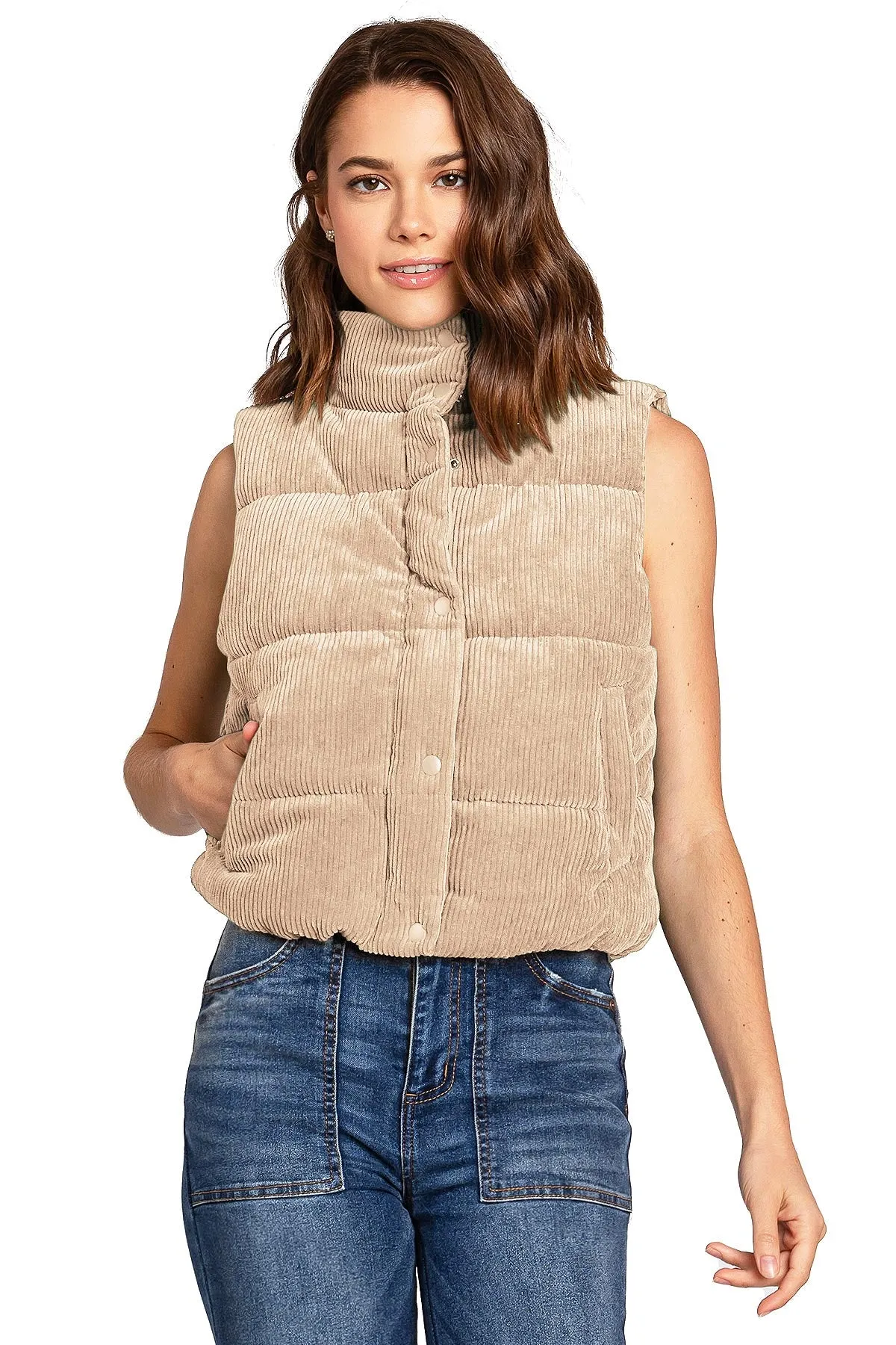 Corduroy Puffer Vest