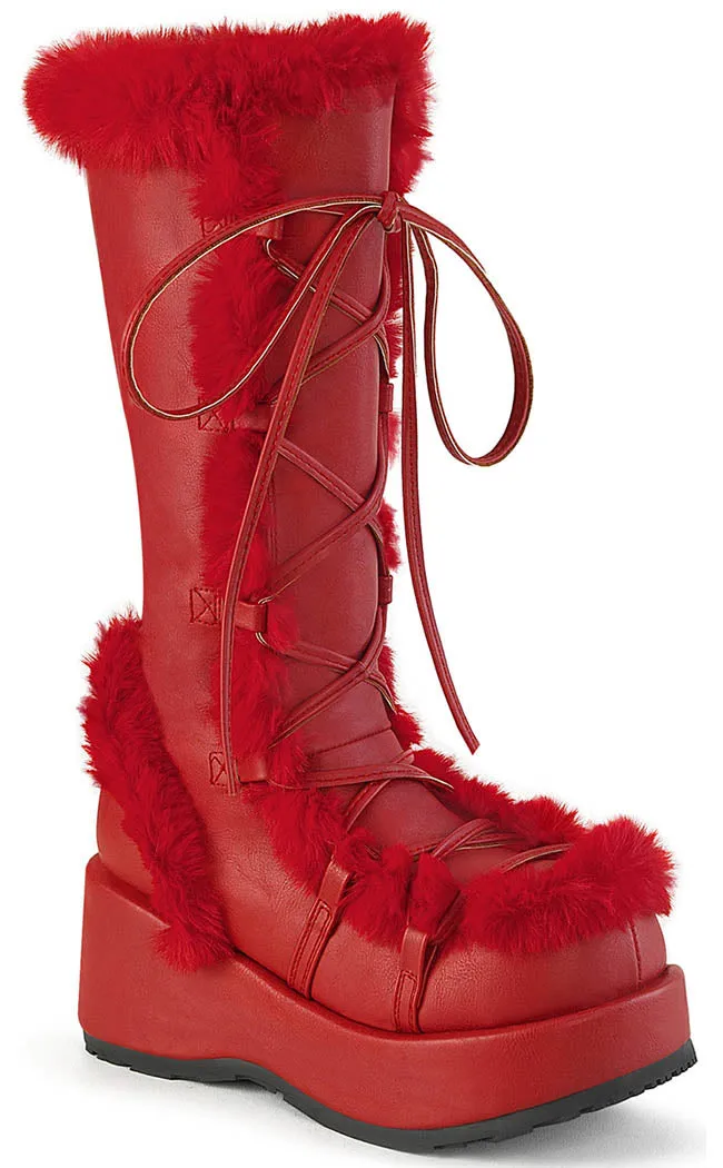 CUBBY-311 Red Vegan Suede Boots (AU Stock)