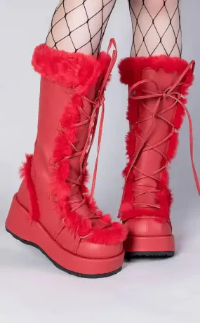 CUBBY-311 Red Vegan Suede Boots (AU Stock)