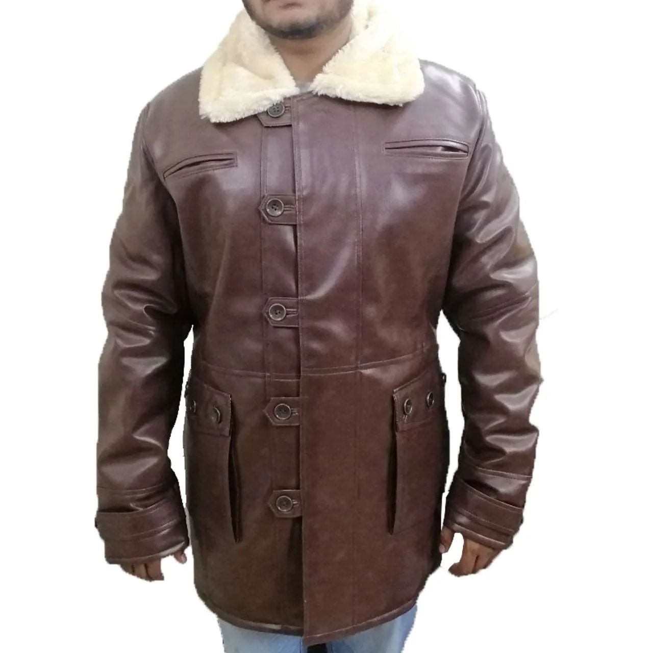 Dark Knight Rises Distressed Brown Bane Leather Coat