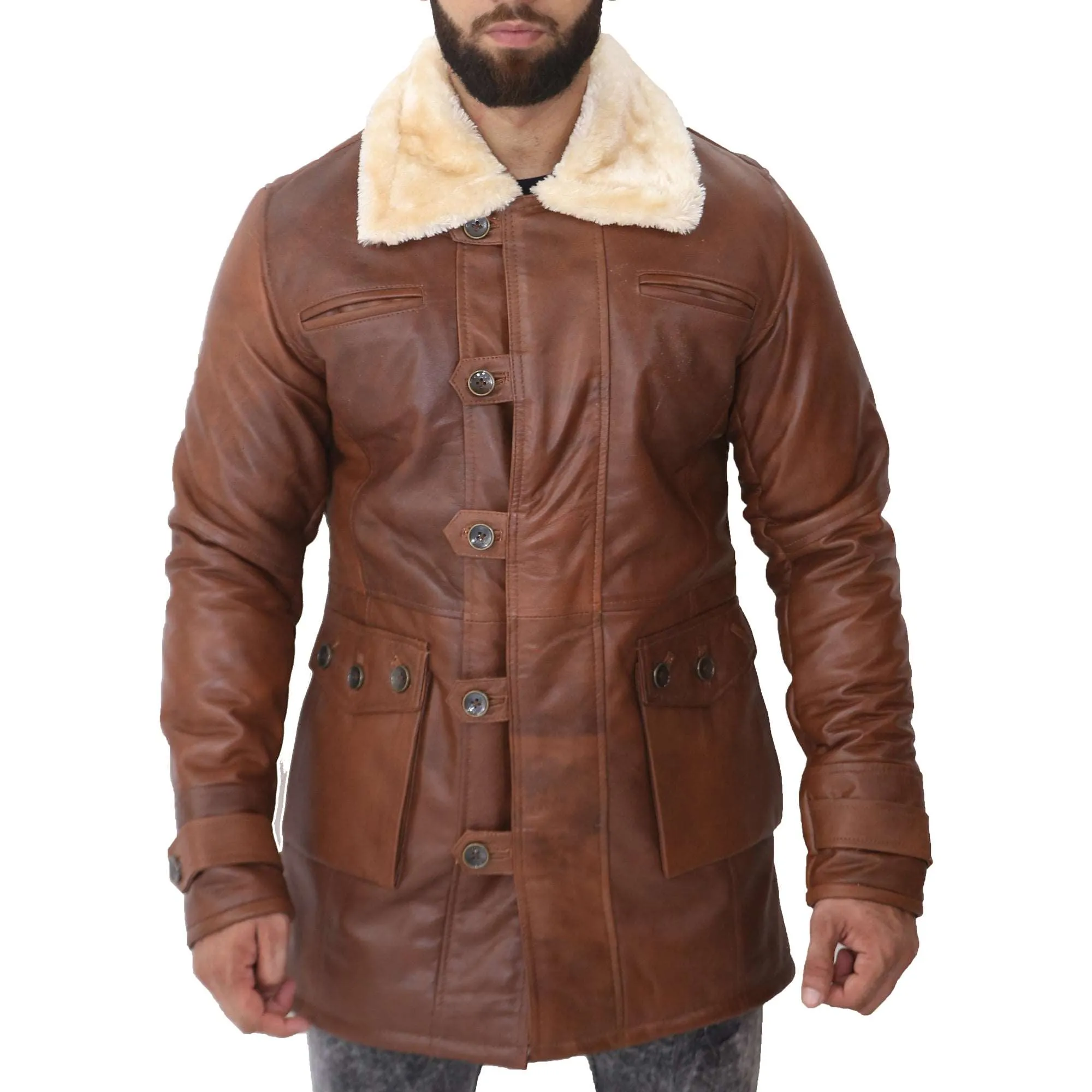 Dark Knight Rises Distressed Brown Bane Leather Coat