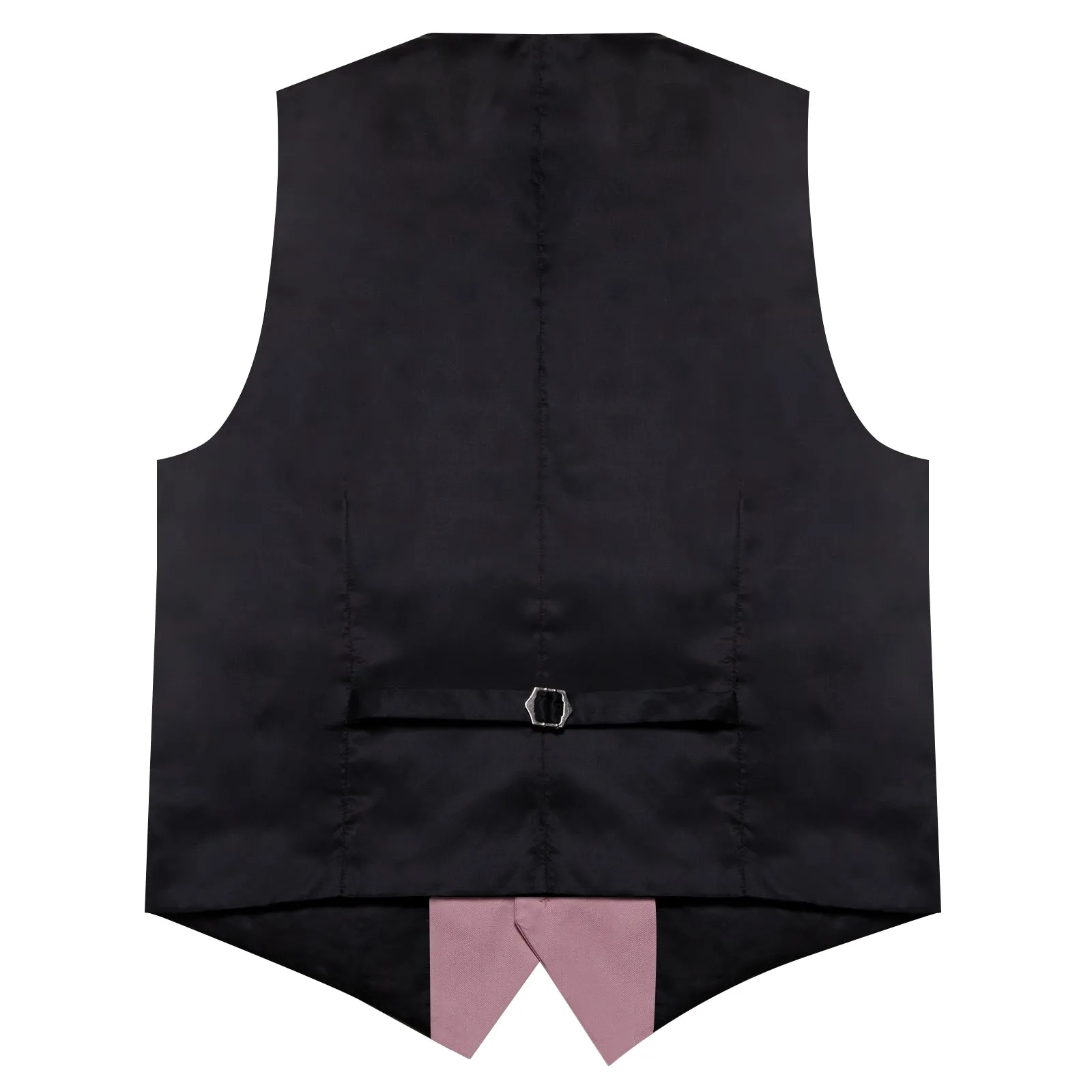 Deep Pink  Solid Silk Men's Classic Vest with Two Pockets