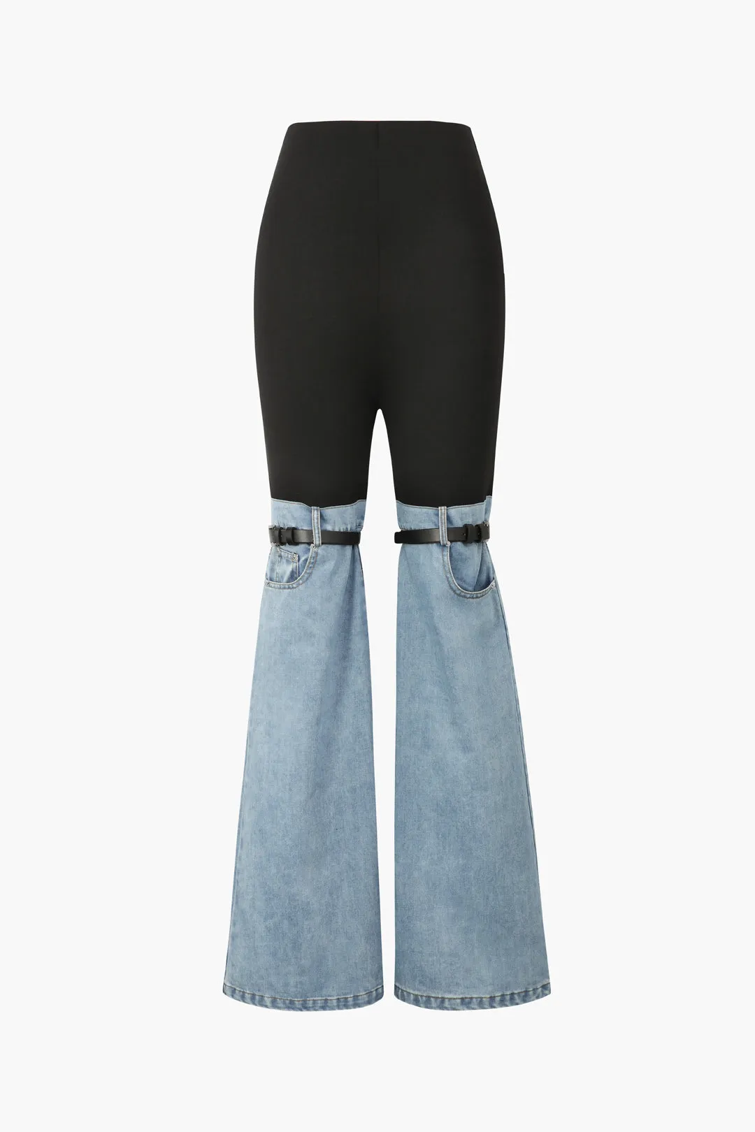 Denim Hybrid Flare Leg Pants