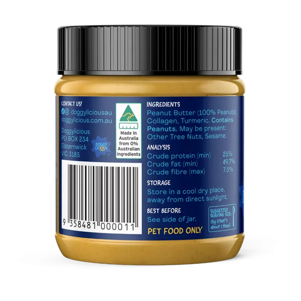 Doggylicious Hip Joint and Coat Peanut Butter Dog Treat 250g