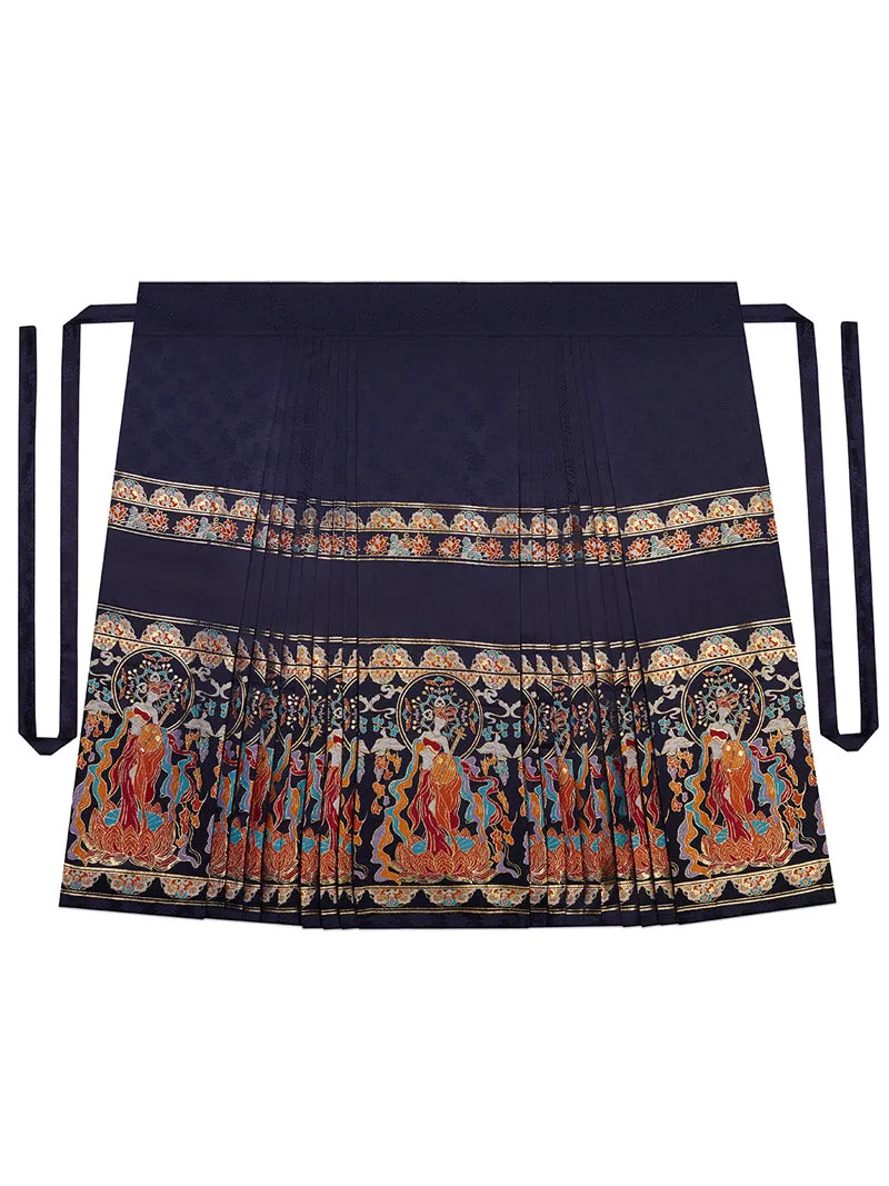 Dunhuang Feitian Pattern Yarn-dyed Jacquard Cloth Mamianqun Hanfu Skirt Morden Hanfu Skirt