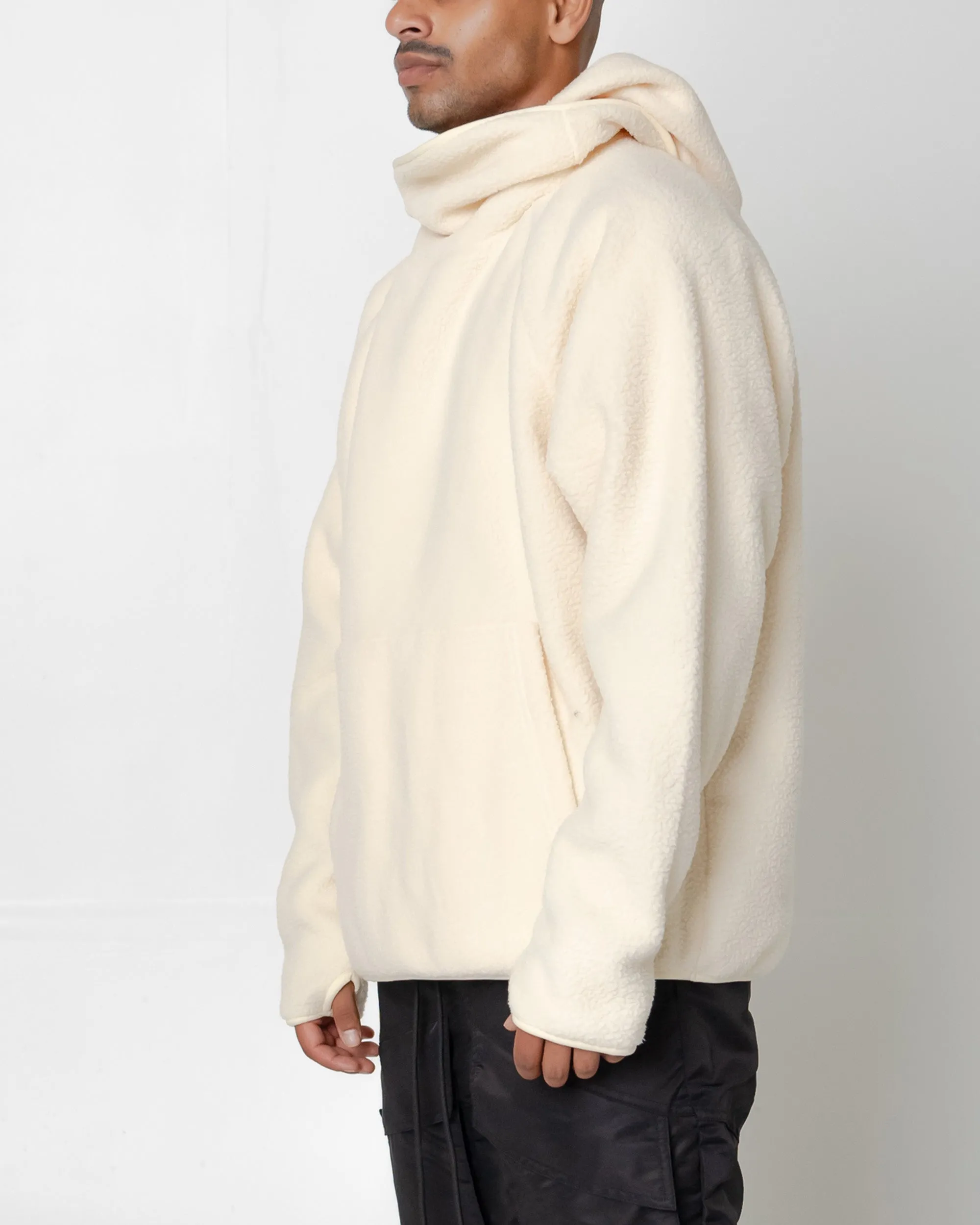 EPTM BALACLAVA SHERPA HOODIE-CREAM