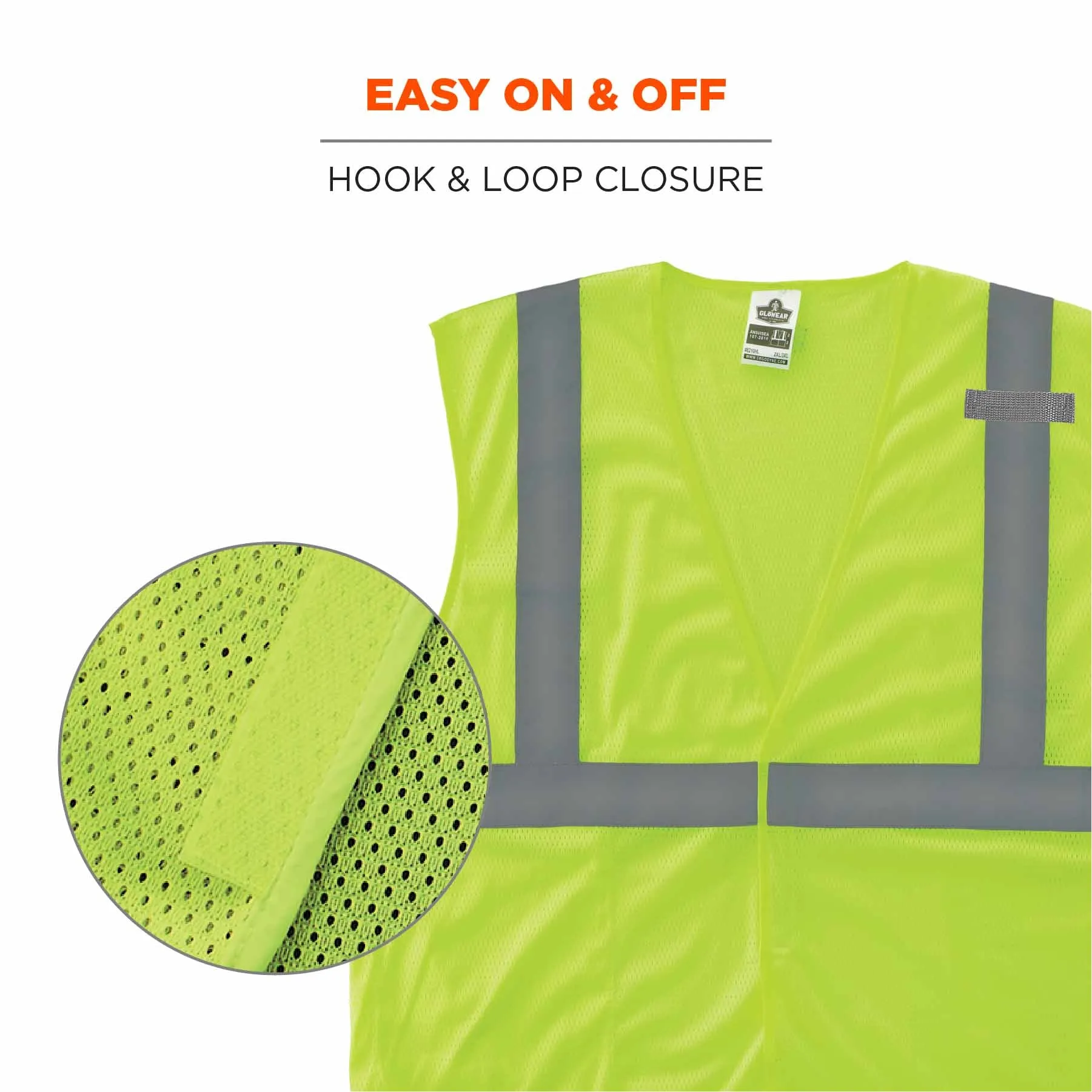 Ergodyne 24528 8210HL-S 4XL Lime Class 2 Economy Mesh Vest - Single Size