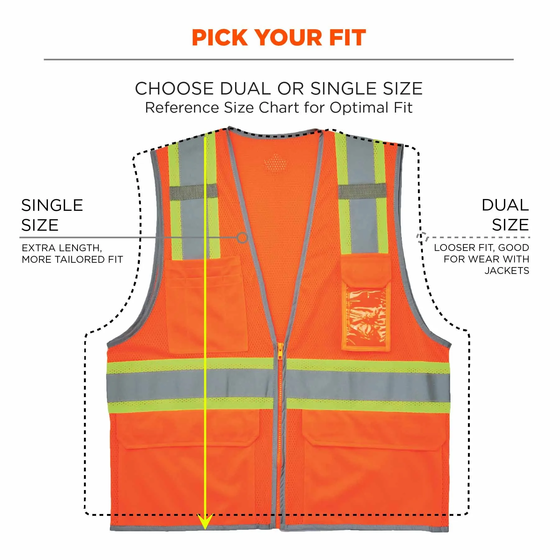 Ergodyne 24575 8246Z-S XL Orange Class 2 Two-Tone Mesh Vest - Single Size