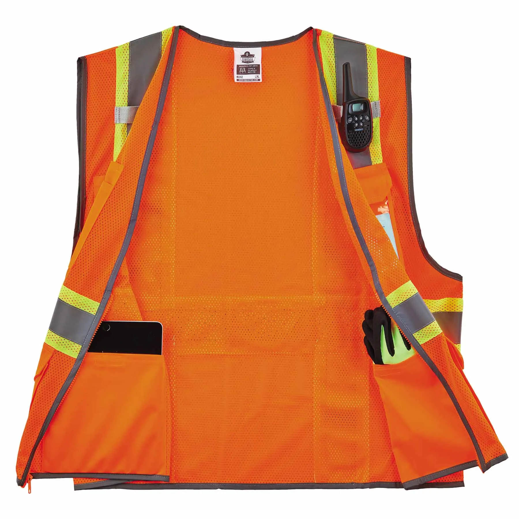 Ergodyne 24575 8246Z-S XL Orange Class 2 Two-Tone Mesh Vest - Single Size