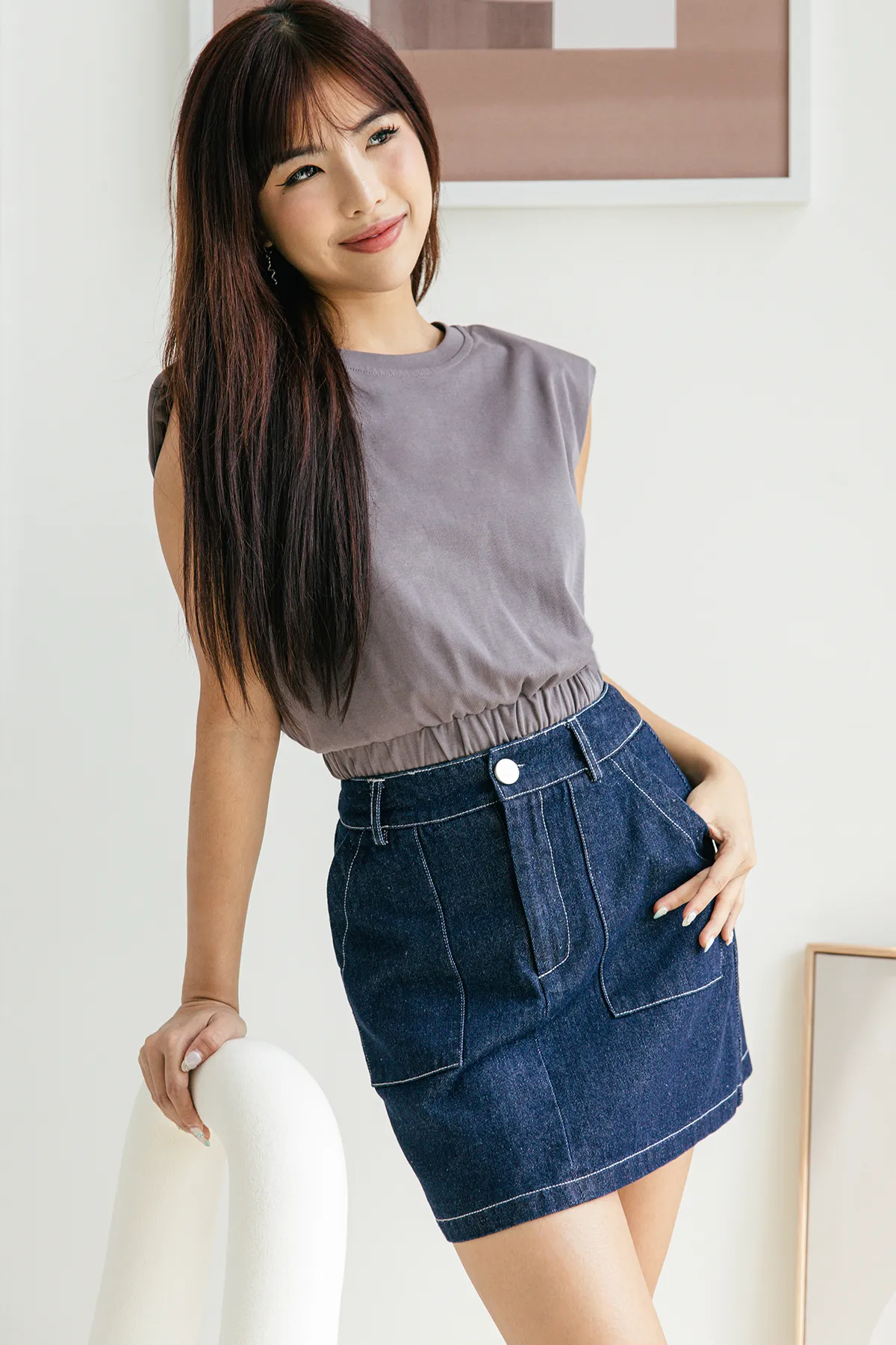 Essential Denim Skirt (Dark)