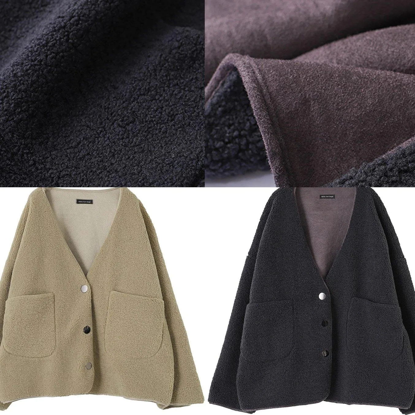 Fashion plus size clothing coats women coats nude v neck pockets woolen overcoat