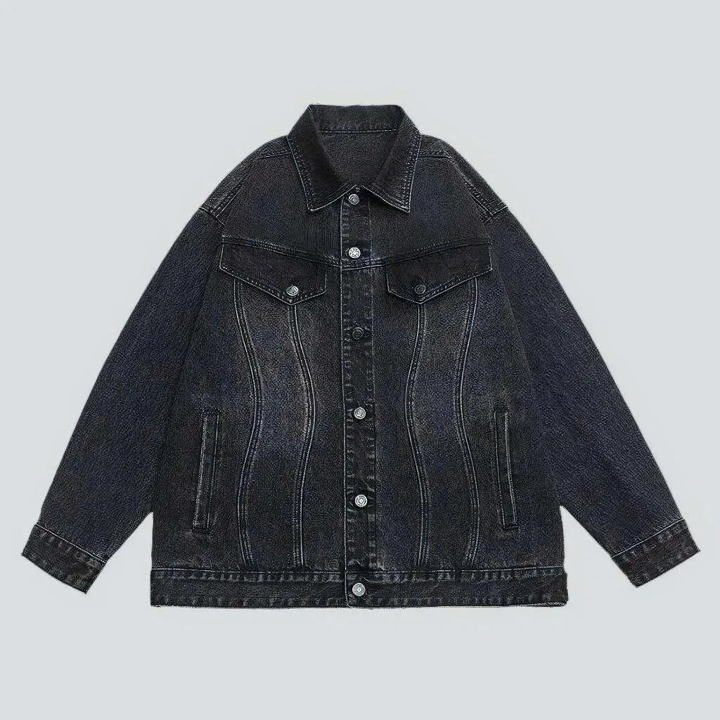 Fashion sanded men's denim jacket