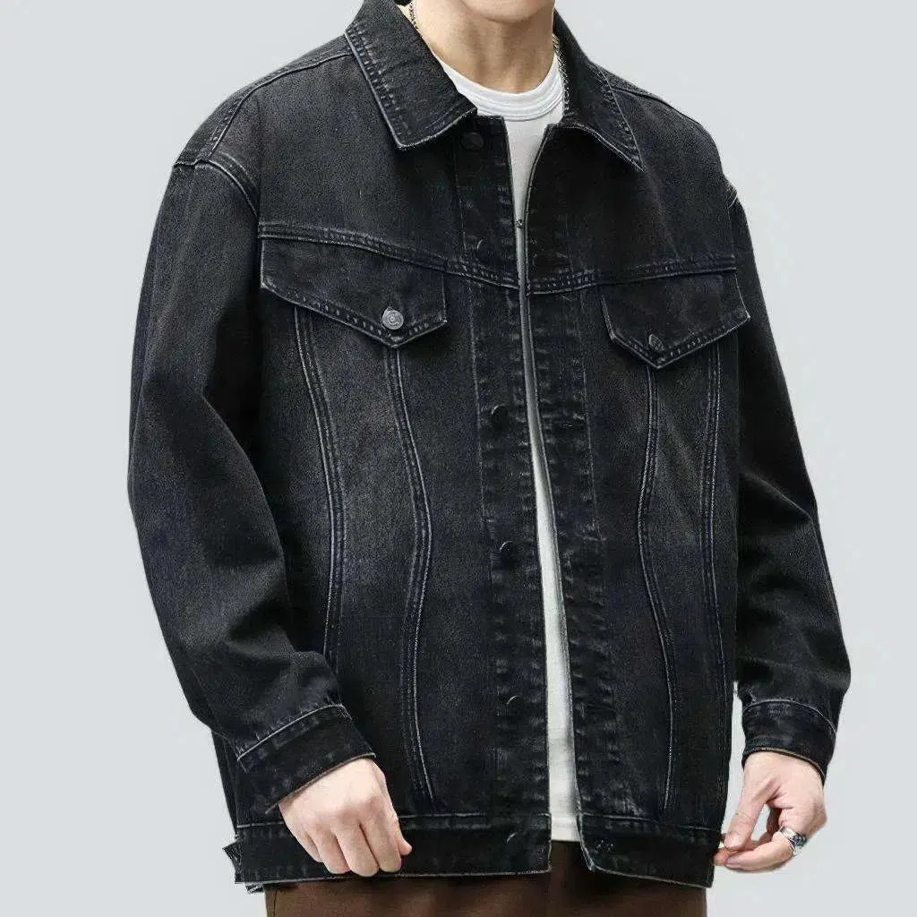 Fashion sanded men's denim jacket