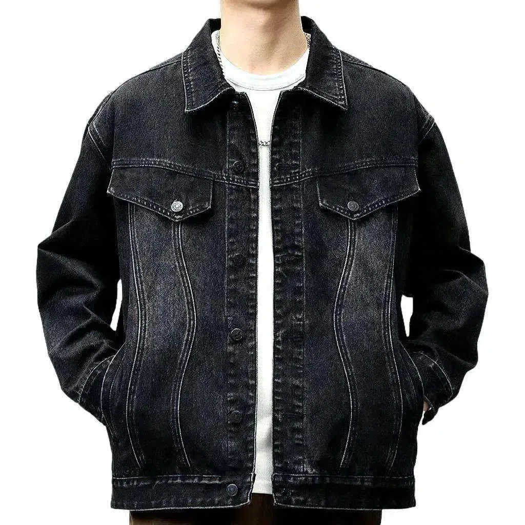 Fashion sanded men's denim jacket