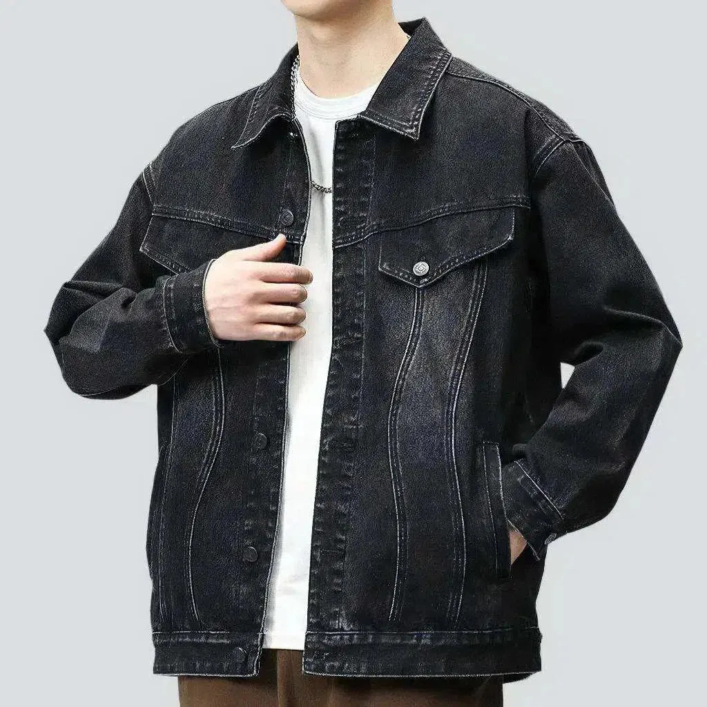 Fashion sanded men's denim jacket