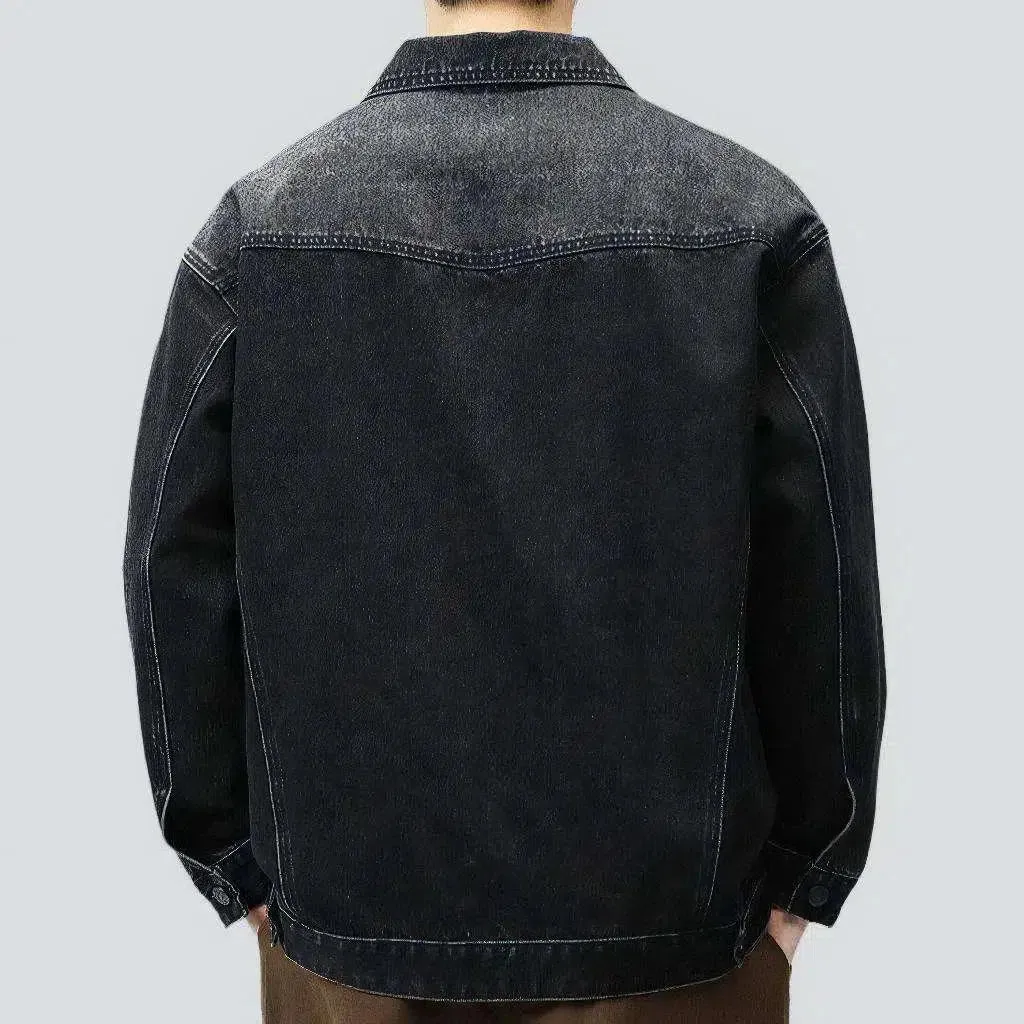 Fashion sanded men's denim jacket