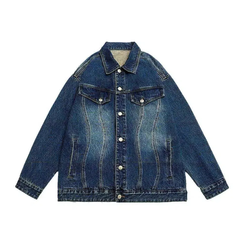 Fashion sanded men's denim jacket