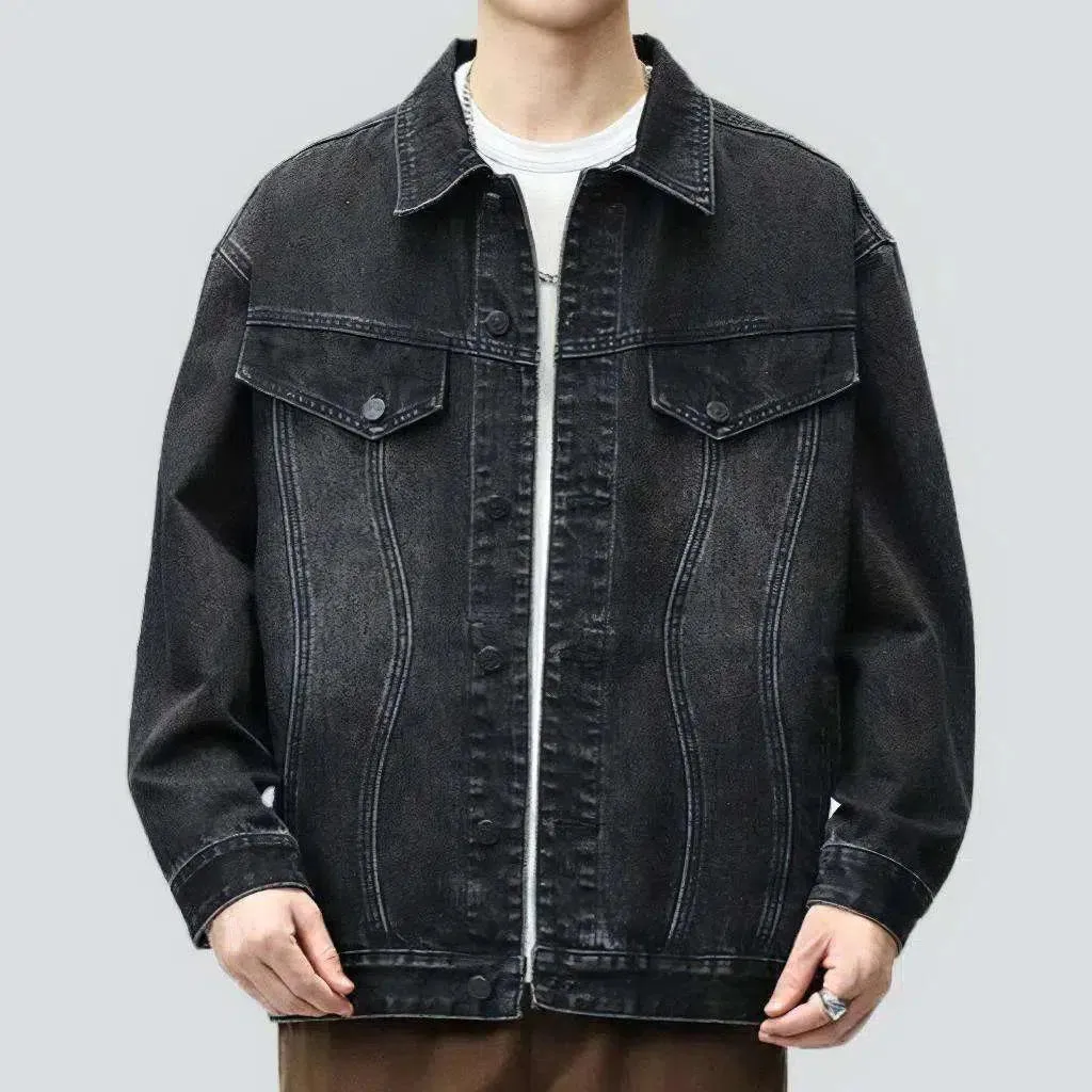 Fashion sanded men's denim jacket