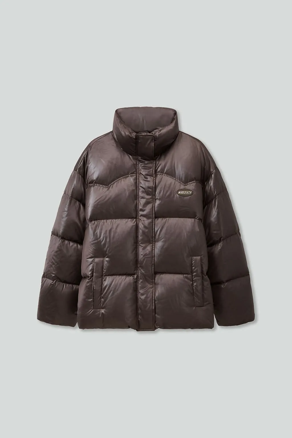 Faux Leather Puffer Jacket