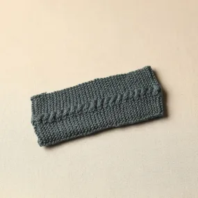 Grey - Kumaun Hand Knitted Woolen Warm Headband 12