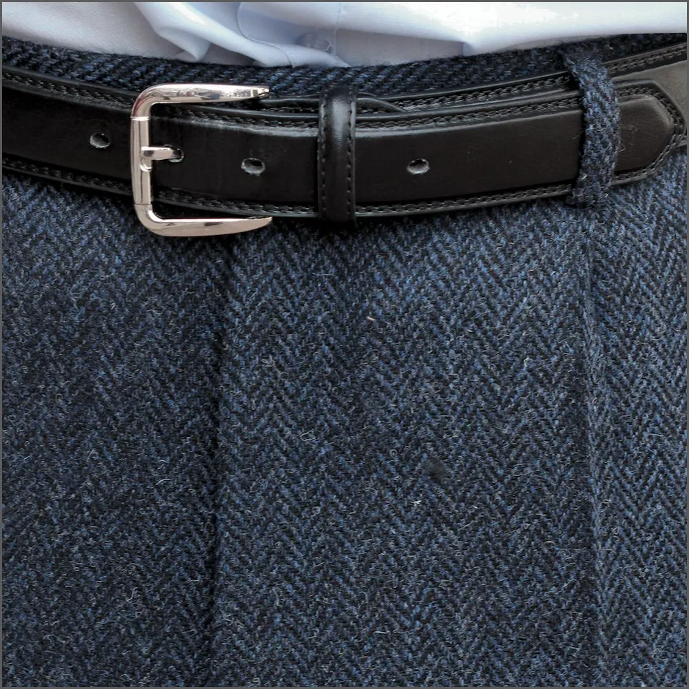 Harris Tweed Dark Blue Herringbone Tailored Fitting Trouser..