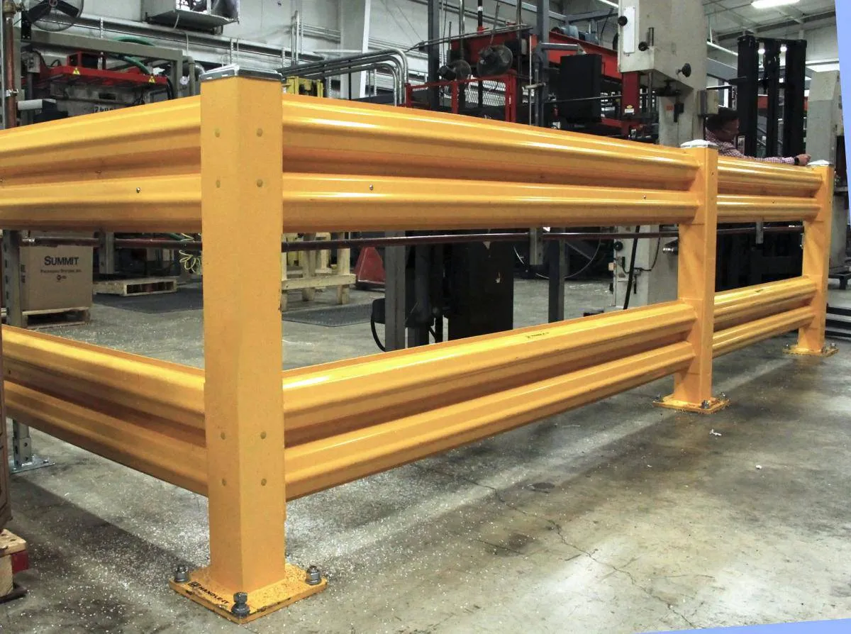 Heavy Duty Warehouse Double Guard Rail Add-On Unit